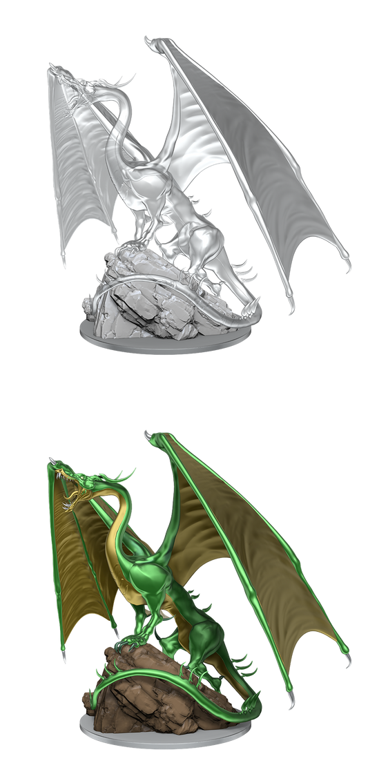 D&D Unpainted Minis WV17 Young Emerald Dragon