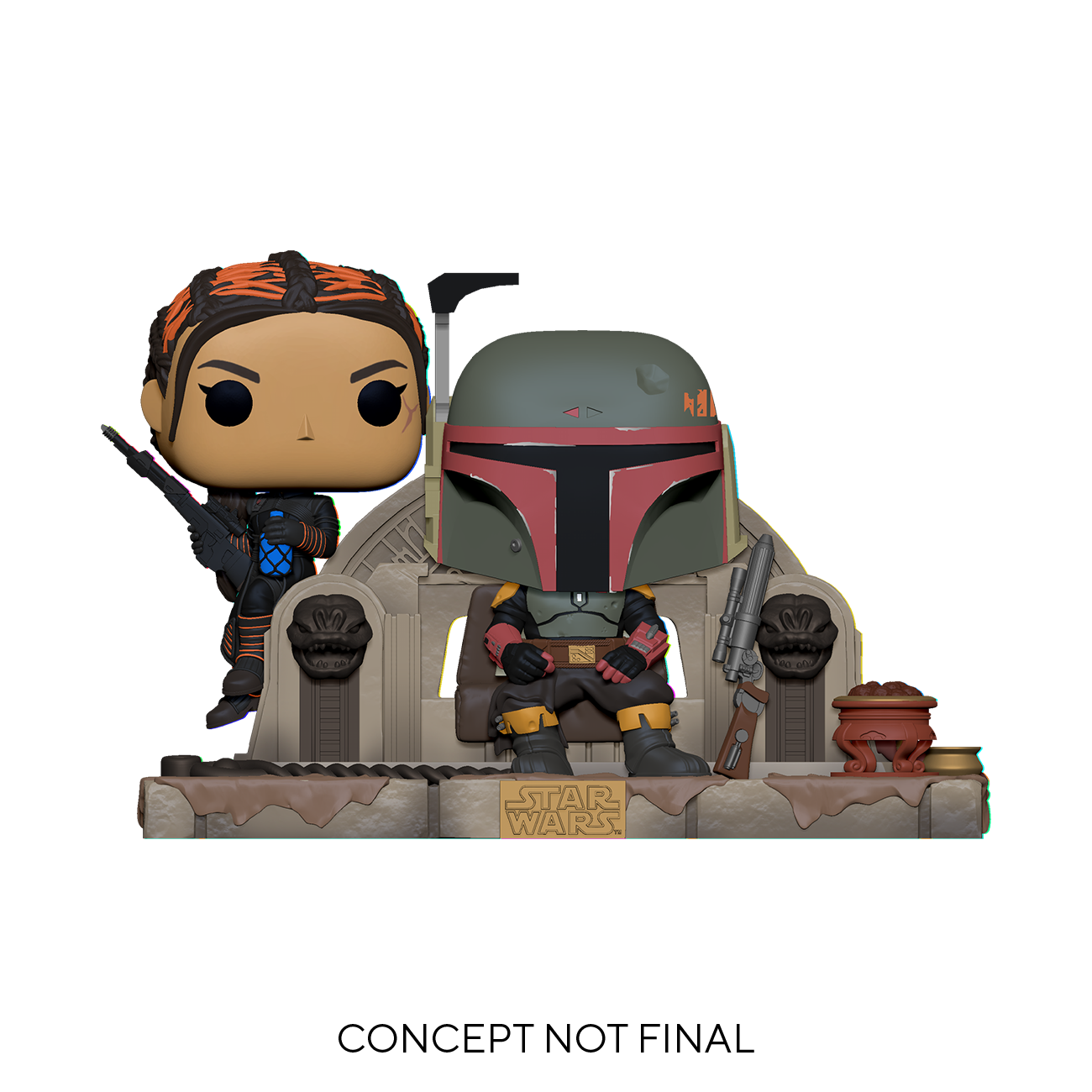 POP! Moments: Star Wars The Mandalorian- Boba Fett and Fennec on the Throne