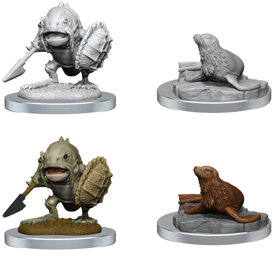 D&D Unpainted Minis: Wave 20: Locathah and Seal