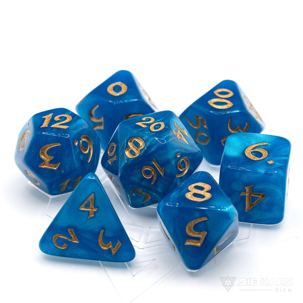 Die Hard Dice: 7pc Elessia Wish Song with Gold