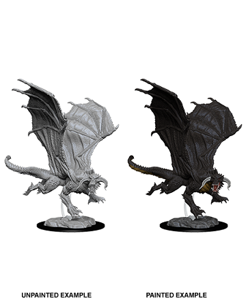 D&D Unpainted Minis WV8 Young Black Dragon