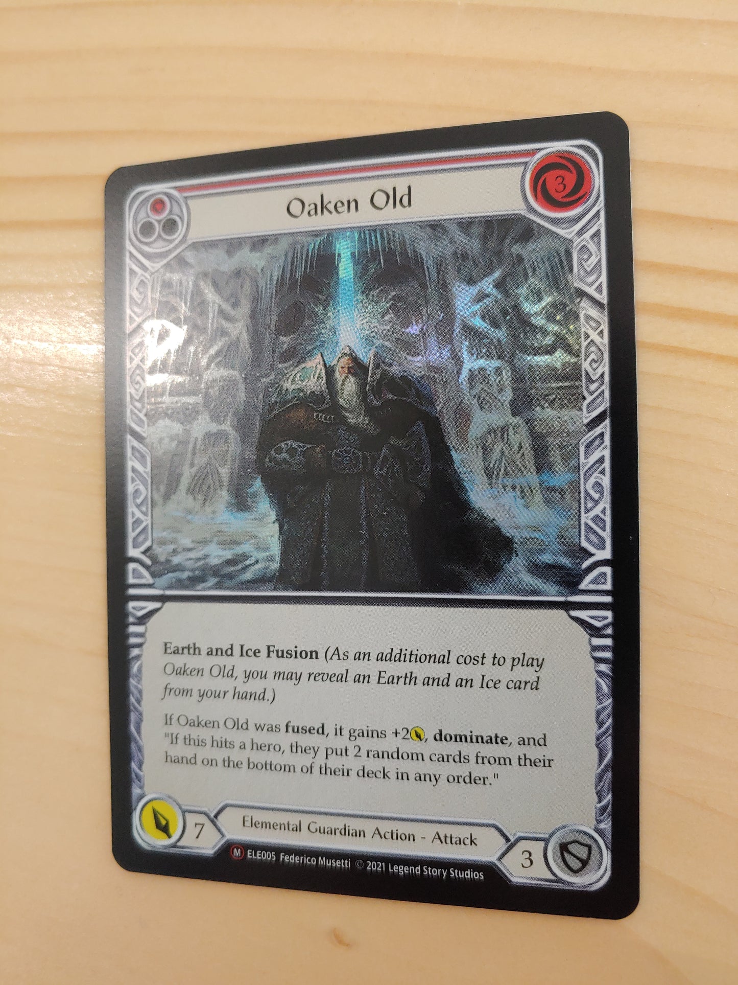 Flesh and Blood - Single card- Oaken Old- Unlimited Edition- Rainbow Foil- NM