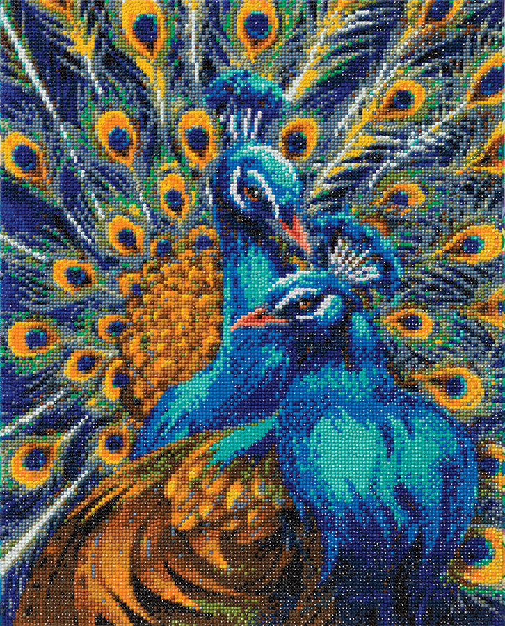 Crystal Art Kit (Large)- Blue Rhapsody Peacocks