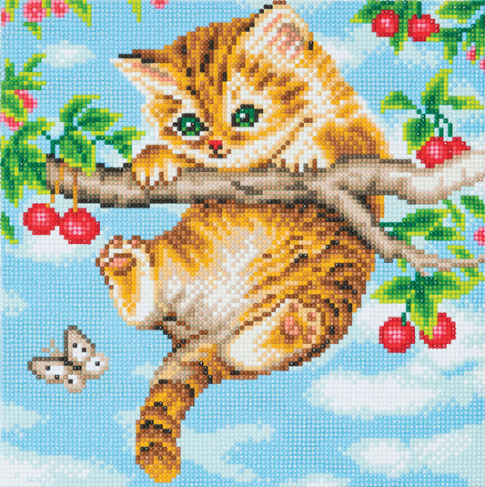 Crystal Art Kit (Medium)- Cherry Kitten
